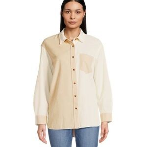 Time and Tru 2 Tone Corduroy Button Down shirt size XXL
